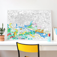Rouleau géant de papier à dessiner et à peindre, taille personnalisable, poster mural autocollant à colorier, couleurs CMYK, pelliculage mat pour enfants