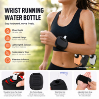 Bouteille d'eau sportive portable en silicone pour le cyclisme, la course à pied et les activités de plein air, à fixer sur le bras