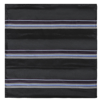 Classique soie belle rayure noire cravate poche carré tissu boutons de manchette luxe qualité cadeau boîte 3 pièces cravate ensemble pour hommes magasin