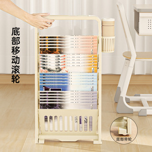 Estantería móvil de varios niveles con 5 capas y ruedas para organización de almacenamiento en el hogar u oficina. - Product Image 1