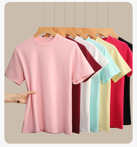 Camiseta Ajustada de Algodón Blanca y Negra con Logotipo Personalizado para Mujer, Camisetas Básicas Elásticas y Ajustadas - Product Image 2