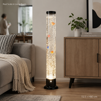 Lampe colonne d'eau à bulles LED moderne en gros, 5V DC, télécommande, veilleuse poisson pour décoration intérieure