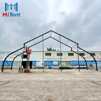Tente de réception de luxe noire Miluxe quatre saisons avec parois transparentes en PVC, imperméable, résistante aux UV et ignifuge pour mariages