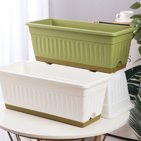 Pot de plante en plastique carré de planteur de fleur de légume rectangulaire extérieur épais pour le balcon de jardin