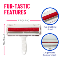 Épilateur de poils d'animaux réutilisable autonettoyant pour tapis, peluches, rouleaux et brosses à poils pour chiens et chats