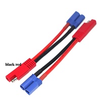 Kabel Daya Arus Tinggi 10AWG Silikon untuk Panel Surya Baterai Merah/hitam Konektor 2 Pin SAE ke Konektor EC5 M/F