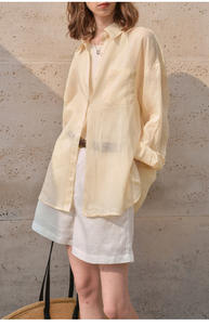 Enyami Ramie Chemisier boutonné en ramie décontracté coupe ample pour femme Style rétro léger Boho Chic <span class=keywords><strong>Top</strong></span> Chemise à manches longues - Product Image 6