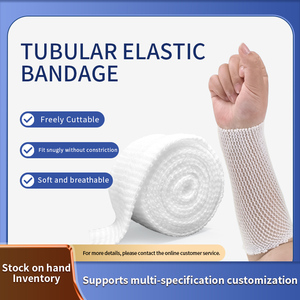 Venda <span class=keywords><strong>tubular</strong></span> elástica blanca para heridas, <span class=keywords><strong>malla</strong></span> transpirable de drenaje, estilo espiga, nailon poliéster - Product Image 4