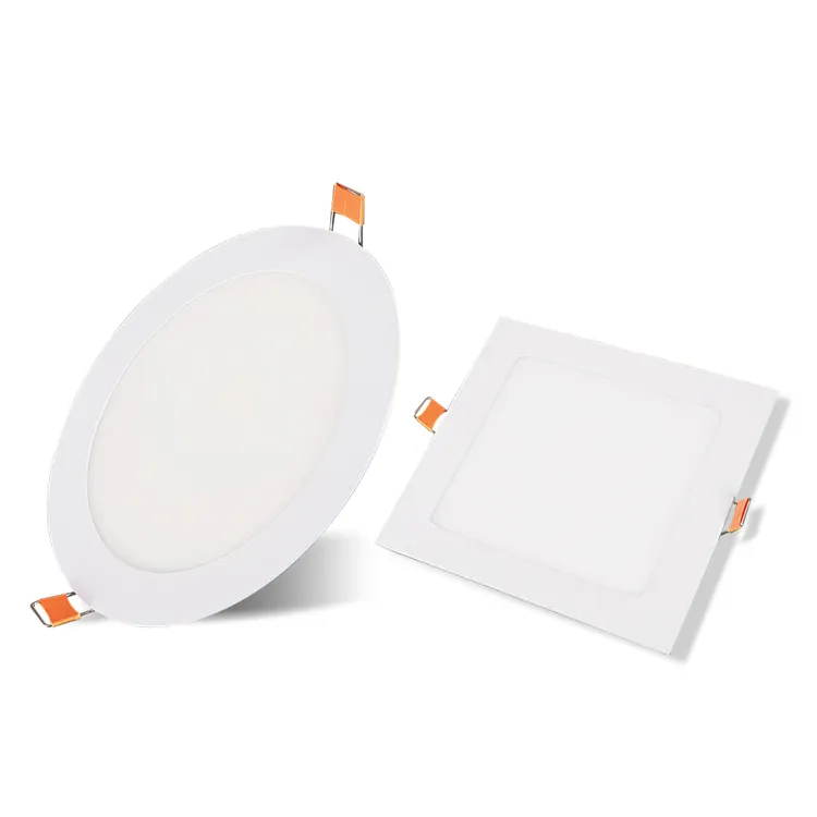 Kapalı ofis kare Led Panel lamba Smd Ultra ince Led ışık 12W 15W 18W Panel lambası gömme yuvarlak Ultra Panel ışık