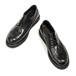 Dress Shoes Oxford Black <b>Round</b> Toe Genuine Leather Lining <b>Cushioned</b> Office Career Youth 38-44 - Product Image 3