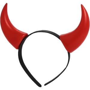 Bandeau de tête de diable pour Halloween avec cornes rouges - Product Image 1