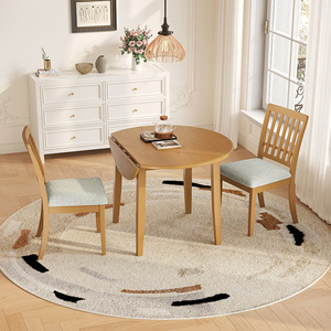 Set da Pranzo Moderno a 3 Pezzi <span class=keywords><strong>con</strong></span> <span class=keywords><strong>Tavolo</strong></span> Rotondo Salvaspazio in Legno e 2 <span class=keywords><strong>Sedie</strong></span> <span class=keywords><strong>per</strong></span> <span class=keywords><strong>Cucina</strong></span> - Product Image 5