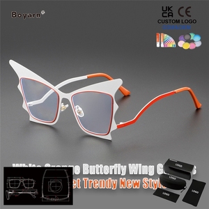 <span class=keywords><strong>Gafas</strong></span> de Prescripción para Miopía Boyarn para <span class=keywords><strong>Mujer</strong></span>, <span class=keywords><strong>Gafas</strong></span> de <span class=keywords><strong>Lectura</strong></span> para Hipermetropía, <span class=keywords><strong>Gafas</strong></span> con Protección Anti Luz Azul, Montura de <span class=keywords><strong>Gafas</strong></span> Ópticas Estilo Ojo de Gato - Product Image 2