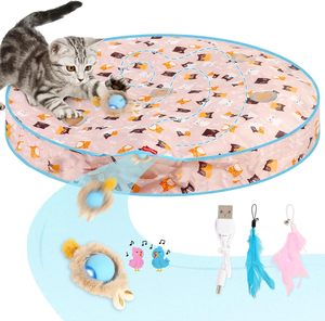 Hot Sale Eco-Friendly Cute Interactive Cat Toys Ball Fast Rolling Pouch Motion Activate Chirping Hide Seek Mouse Catching <b>Game</b> - Product Image 1