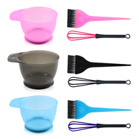 MJ 3 Pièces/ensemble de Cheveux En Plastique De Salon Coloration Teinture Outils Bâton Peigne Brosse Cheveux Kit de Teinture Bol à Mélanger