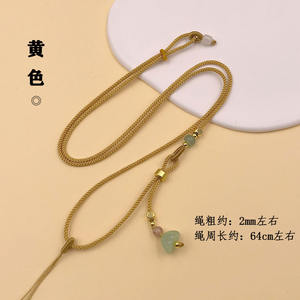 Collana con Cordino Intrecciato a Mano Regolabile Fai-da-Te con Ciondolo in Cristallo, Smeraldo, Agata, Ambra, Accessori per Collane - Product Image 5