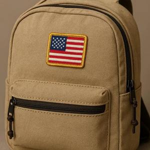 Écusson de drapeau américain de haute qualité insigne brodé avec bordure dorée Patch de veste tactique mili-goudronneux à repasser ou à coudre patriotique - Product Image 4