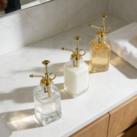 Luxuriöse Premium Klarglas-Shampoo-Flüssigseifenflasche OEM mit Pumpspender Farbig Lackierte Glasflaschen