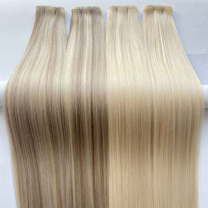 Cheveux humains vierges 100% réels Haiyi, double trame plate, vente chaude, facile à augmenter la longueur des cheveux, volume et polyvalence de coiffage - Product Image 1