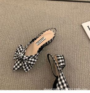 Nuovi Sandali Estivi 2026 Stile Francese con Punta Affusolata e Fiocco, Scarpe Eleganti da Donna con <span class=keywords><strong>Tacco</strong></span> Grosso e Cinturino Singolo - Product Image 6