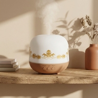 Diffuseur d'huiles essentielles à ultrasons, humidificateur électrique à brume froide, parfumé, avec motif imprimé