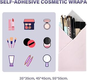 Sac de maquillage portable auto-adhésif en tissu magique, enveloppe de protection multi-usages pour appareils électroniques, objectifs d'appareil photo, ordinateurs portables, cadeaux d'affaires - Product Image 5