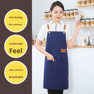 Tablier de <span class=keywords><strong>boulanger</strong></span> de haute qualité avec logo personnalisé, tablier de chef de cuisine, tablier en toile pour barista, tablier brodé réglable pour barbecue et jardin - Product Image 5