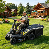 Tondeuse autoportée à essence 7,5 CV à couple élevé, 24 pouces, avec bac de ramassage de 150 L et démarrage électrique, pour terres agricoles