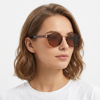 Vente flash Wei Ken 6228 PC Lunettes de soleil rondes rétro en métal pour femmes et hommes, usage quotidien, CE