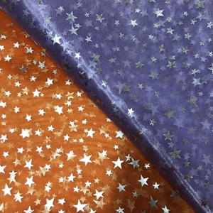 Tissu de tulle en <span class=keywords><strong>organza</strong></span> et polyester imprimé personnalisé tissu de tulle étoile en feuille d'or transparente personnalisé tissu de tulle imprimé en feuille - Product Image 2