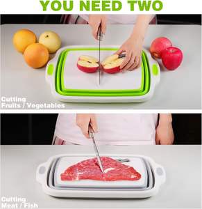 8L Collapsible Tub with Clasp <b>Large</b> <b>BBQ</b> Prep Tub Camping Foldable Collapsible Chopping Blocks Cutting Board - Product Image 5