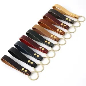Personalized Keychain Gift Oil Leather Key Fob Customize Key ring for Men Women