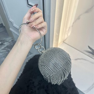 Newest Women's Geometric Rhinestone Gold Glitter Tassel Party Silver <b>Wedding</b> Luxury Ball <b>Clutch</b> Evening Bag - Product Image 4