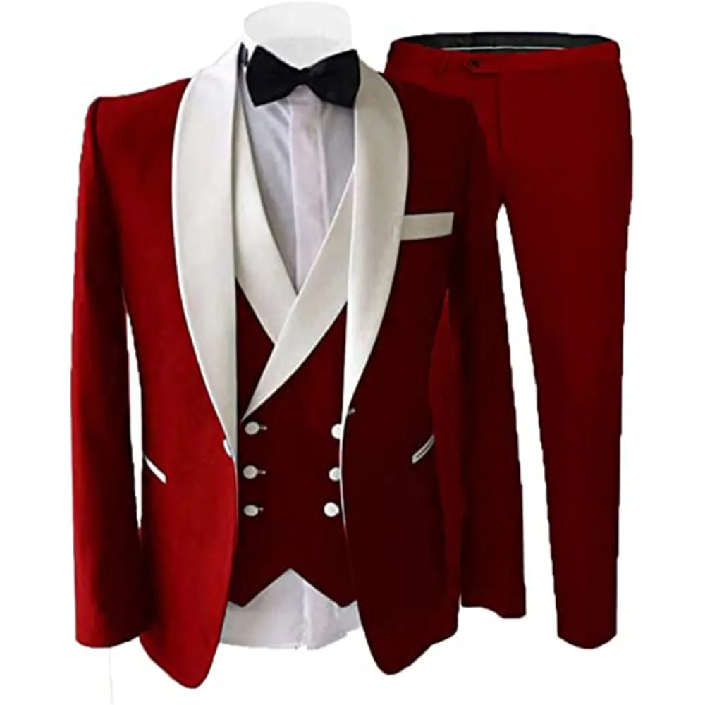 Latest Navy Blue Suit for Men Groom Tuxedo Wedding Suits 3 Pieces Business Blazer Men's suit