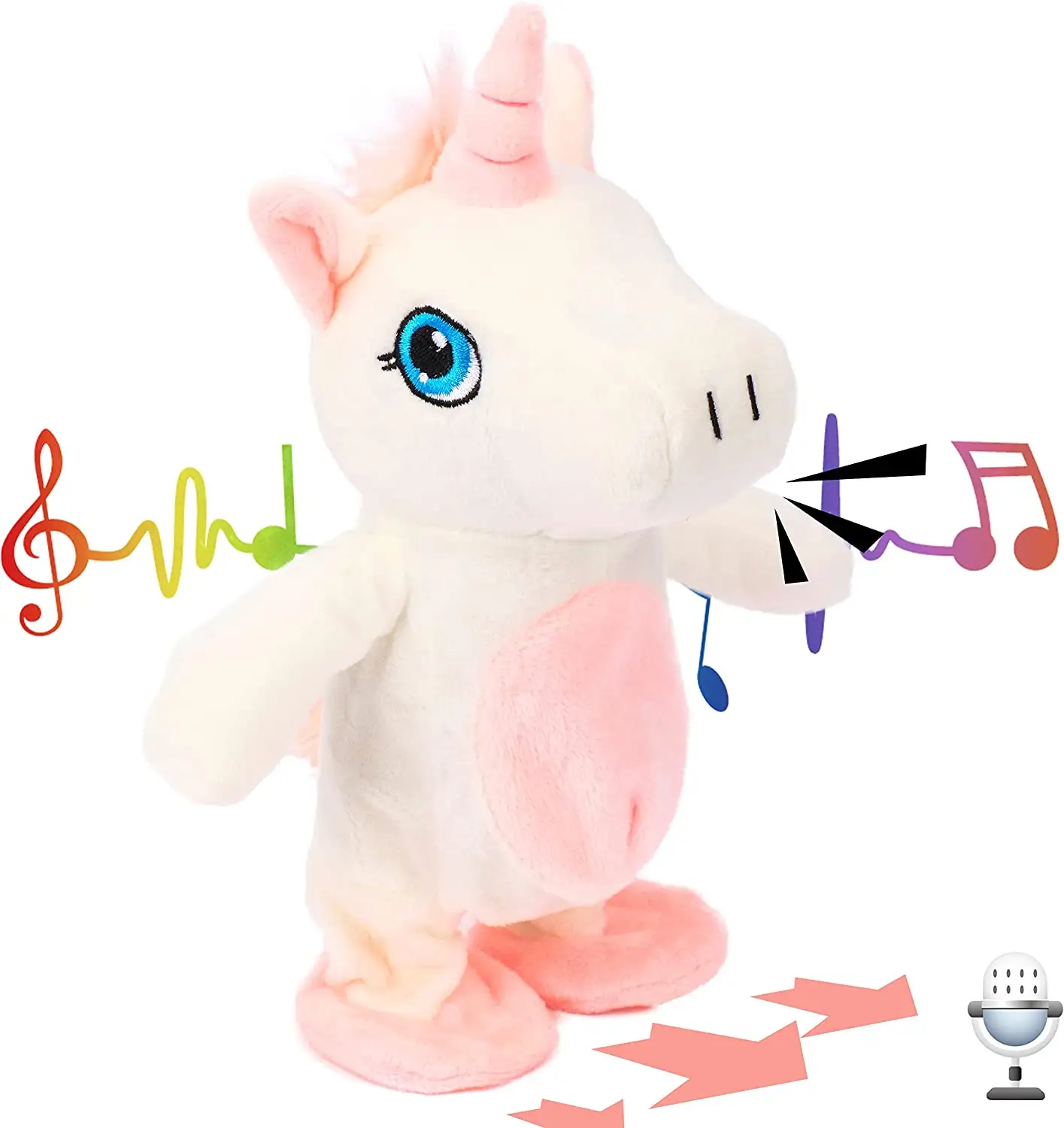 Talking Unicorn Repeats What You Say Walking Electric Interactive Animated Toy Speaking Plush Buddy Gift for Toddlers