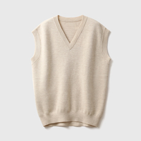 Gilet en cachemire tricoté personnalisable, pull sans manches décontracté à boutons pour l'automne et le printemps