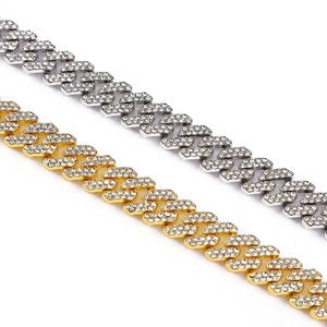 สร้อยคอฮิปฮอปคลาสสิกแบบคิวบาประดับเพชรเทียมสำหรับผู้ชายและผู้หญิง Rhombus - Product Image 4