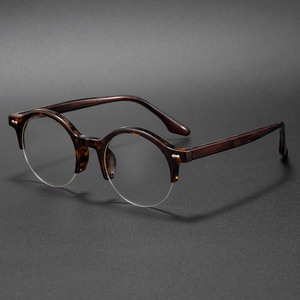 Gafas Retro HBK al por Mayor - Semimontura con <span class=keywords><strong>Filtro</strong></span> de <span class=keywords><strong>Luz</strong></span> <span class=keywords><strong>Azul</strong></span> - Estilo Exclusivo OEM Ligero para Lectura, Aptas para Lentes Graduadas - Product Image 2