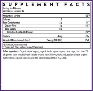 <span class=keywords><strong>Vitamine</strong></span> D3 bioactive avec gommes aux fibres organiques, 60 unités, soutient la santé osseuse et la fonction musculaire, végétarien - Product Image 2
