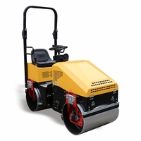 Rouleau de route compact, 1 tonne, haute Performance, avec vibrations hydrauliques, Double tambour