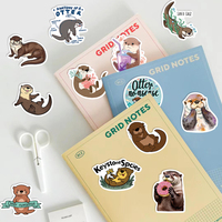 50 autocollants en vinyle imperméables en PVC, motif animaux de dessin animé (ouettes), pour décoration DIY d'ordinateurs portables, guitares, bagages, tasses, pour adolescents et adultes