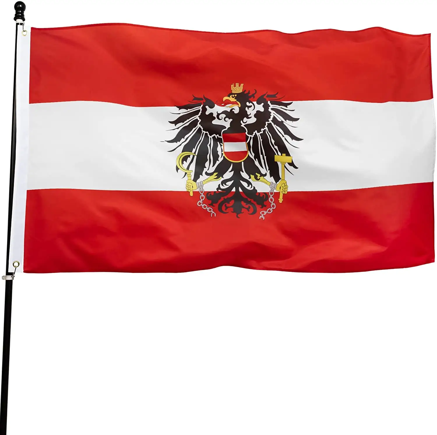 Österreich mit Adler österreichisches Nationalbanner Polyester gedruckt Fahne - 3 x 5 Fuß