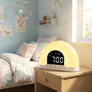 Réveil intelligent avancé avec simulation <span class=keywords><strong>de</strong></span> coucher <span class=keywords><strong>de</strong></span> soleil <span class=keywords><strong>de</strong></span> précision, lampe <span class=keywords><strong>de</strong></span> chevet élégante, affichage numérique, OEM ODM - Product Image 1