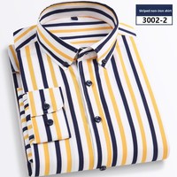 Neue Frühlingsmode Lässiges Herren-Streifenhemd Stretch-Hemd Business-Stil Langarmhemd