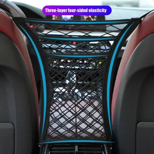 Barrière de voiture pour animaux de compagnie avec filet de sécurité automatique et sac de rangement – Protection de siège arrière pour animaux - Product Image 6