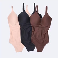 Shapewear Berkualitas Tinggi Fajas Girdle Tanpa Jahitan dengan Pengait Bahu yang Dapat Disesuaikan, Pengangkat Bokong, Bra Korset, Bodysuit Wanita