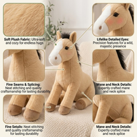 Peluche de cheval réaliste personnalisée en coton PP, douce et rembourrée, pour poupée de personnage, mascotte de ferme, cadeau de boutique, décoration intérieure, anti-stress