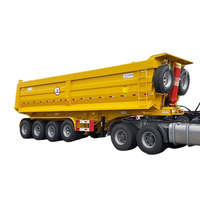 Semi-remorque à benne basculante arrière 3/4 essieux 70 tonnes, benne basculante en forme de U à usage intensif, camion à benne basculante, camion à benne basculante à vendre
