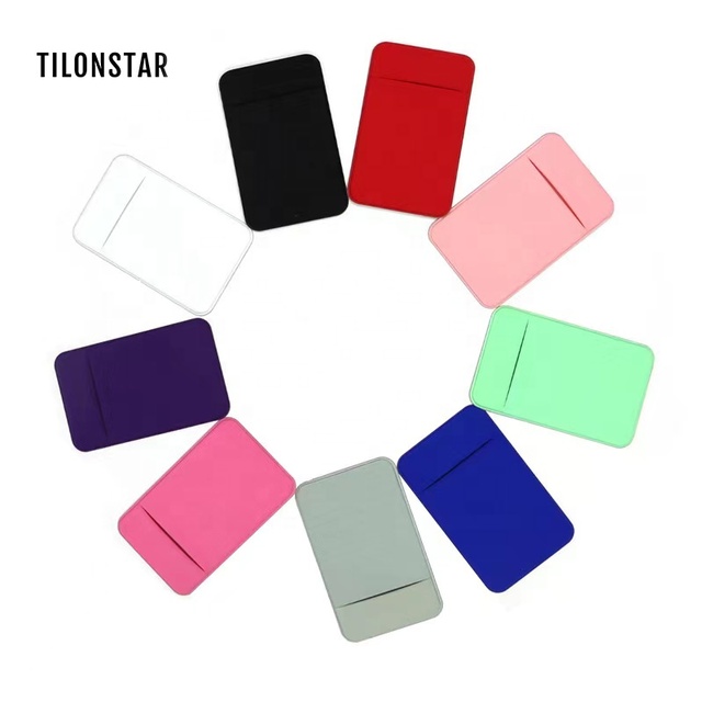 Custom Logo Flexible 3M Sticker Smart Wallet Pocket Phone Pouch Adhesive Mobile Card Holder