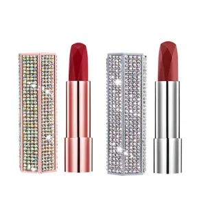 NOVO 2019! 8 Farbe Diamant Verpackung Lippenstift Rot Make-up New Style Gem Lippenstift